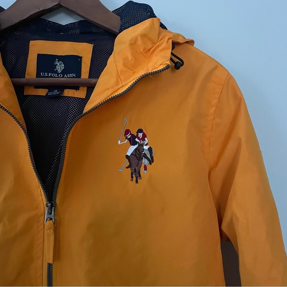 U.S. POLO ASSN. Mustard Yellow Windbreaker Jacket Children’s size XL Boy Girl - Picture 2 of 16